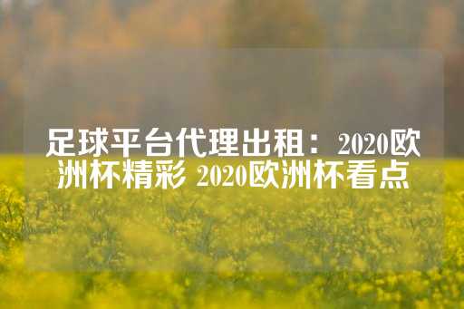 足球平台代理出租：2020欧洲杯精彩 2020欧洲杯看点-第1张图片-皇冠信用盘出租