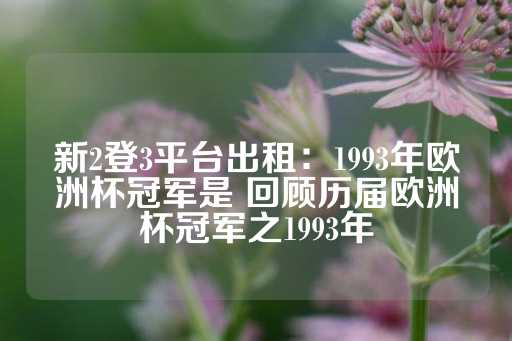 新2登3平台出租：1993年欧洲杯冠军是 回顾历届欧洲杯冠军之1993年