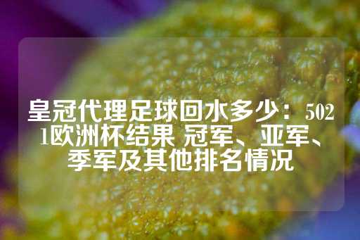 皇冠代理足球回水多少：5021欧洲杯结果 冠军、亚军、季军及其他排名情况-第1张图片-皇冠信用盘出租