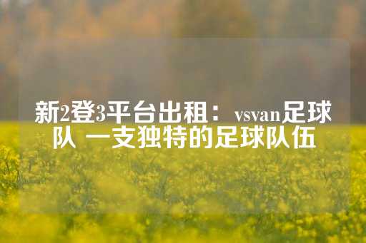 新2登3平台出租：vsvan足球队 一支独特的足球队伍-第1张图片-皇冠信用盘出租