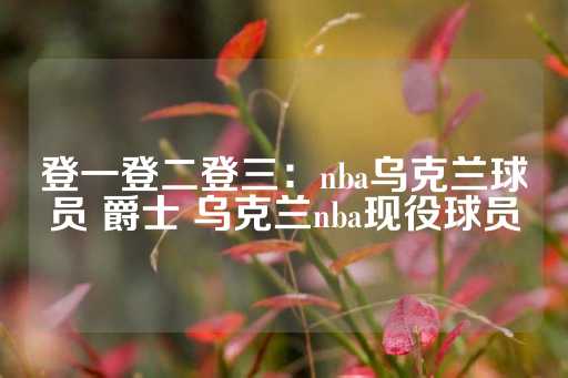 登一登二登三：nba乌克兰球员 爵士 乌克兰nba现役球员-第1张图片-皇冠信用盘出租