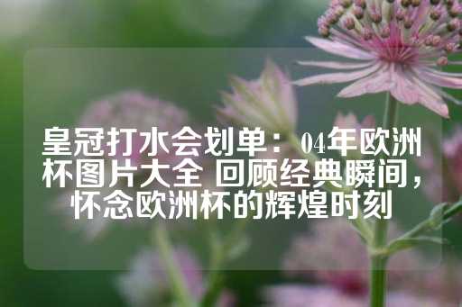 皇冠打水会划单：04年欧洲杯图片大全 回顾经典瞬间，怀念欧洲杯的辉煌时刻