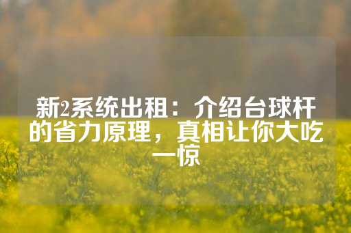 新2系统出租：介绍台球杆的省力原理，真相让你大吃一惊