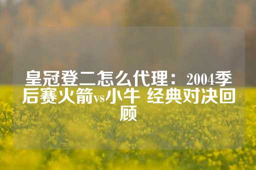 皇冠登二怎么代理：2004季后赛火箭vs小牛 经典对决回顾-第1张图片-皇冠信用盘出租