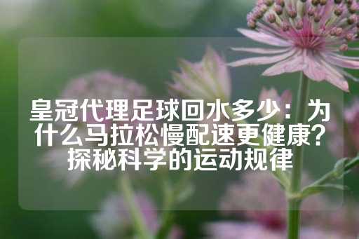 皇冠代理足球回水多少：为什么马拉松慢配速更健康？探秘科学的运动规律