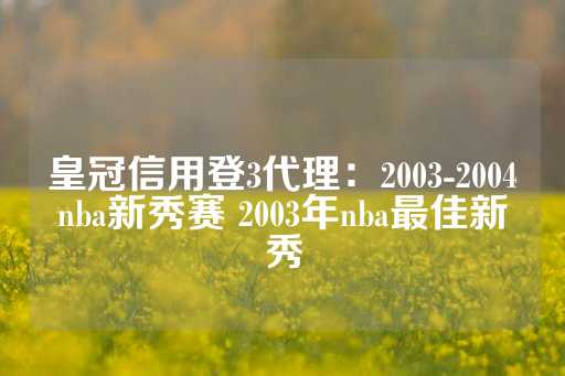 皇冠信用登3代理：2003-2004nba新秀赛 2003年nba最佳新秀