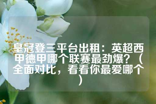 皇冠登三平台出租：英超西甲德甲哪个联赛最劲爆？（全面对比，看看你最爱哪个）-第1张图片-皇冠信用盘出租