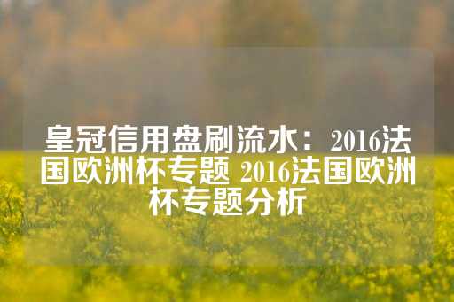 皇冠信用盘刷流水：2016法国欧洲杯专题 2016法国欧洲杯专题分析