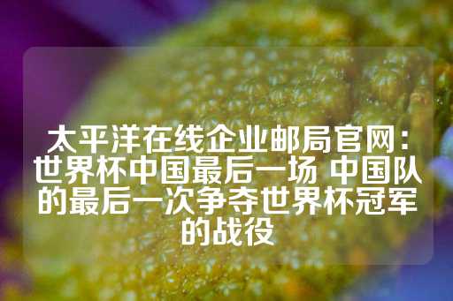 太平洋在线企业邮局官网：世界杯中国最后一场 中国队的最后一次争夺世界杯冠军的战役-第1张图片-皇冠信用盘出租