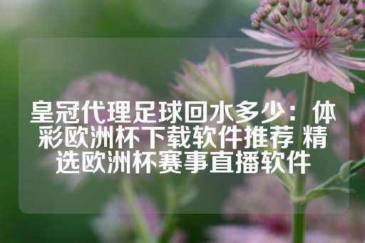 皇冠代理足球回水多少：体彩欧洲杯下载软件推荐 精选欧洲杯赛事直播软件