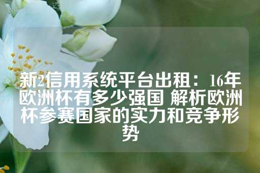 新2信用系统平台出租：16年欧洲杯有多少强国 解析欧洲杯参赛国家的实力和竞争形势