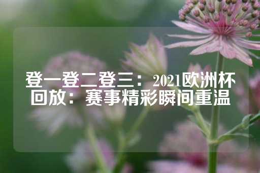 登一登二登三：2021欧洲杯回放：赛事精彩瞬间重温