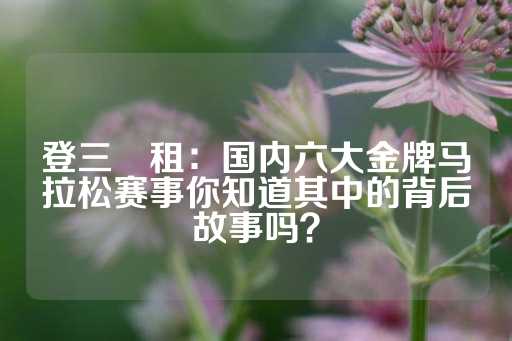 登三岀租：国内六大金牌马拉松赛事你知道其中的背后故事吗？