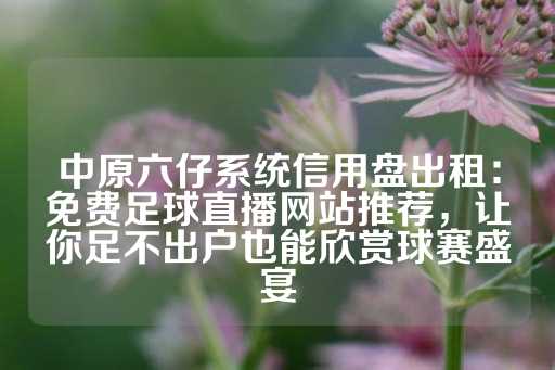 中原六仔系统信用盘出租：免费足球直播网站推荐，让你足不出户也能欣赏球赛盛宴