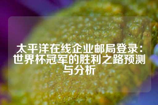 太平洋在线企业邮局登录：世界杯冠军的胜利之路预测与分析