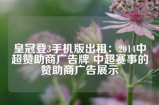 皇冠登3手机版出租：2014中超赞助商广告牌 中超赛事的赞助商广告展示