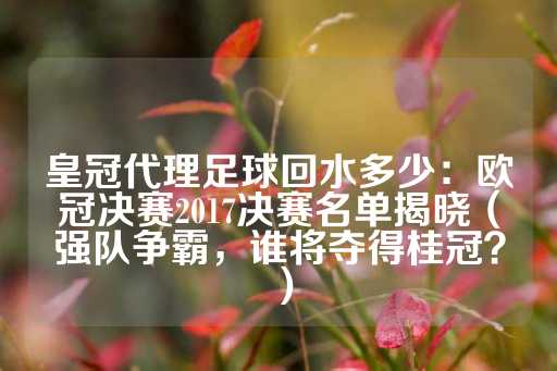 皇冠代理足球回水多少：欧冠决赛2017决赛名单揭晓（强队争霸，谁将夺得桂冠？）