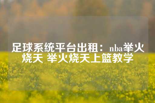 足球系统平台出租：nba举火烧天 举火烧天上篮教学-第1张图片-皇冠信用盘出租