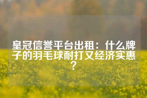 皇冠信誉平台出租：什么牌子的羽毛球耐打又经济实惠？