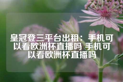 皇冠登三平台出租：手机可以看欧洲杯直播吗 手机可以看欧洲杯直播吗