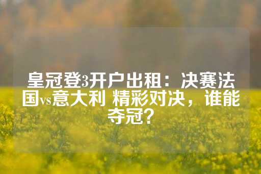 皇冠登3开户出租：决赛法国vs意大利 精彩对决，谁能夺冠？