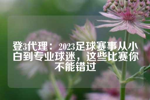 登3代理：2023足球赛事从小白到专业球迷，这些比赛你不能错过-第1张图片-皇冠信用盘出租