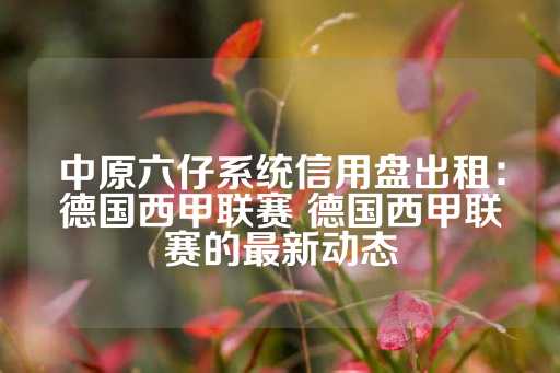 中原六仔系统信用盘出租：德国西甲联赛 德国西甲联赛的最新动态