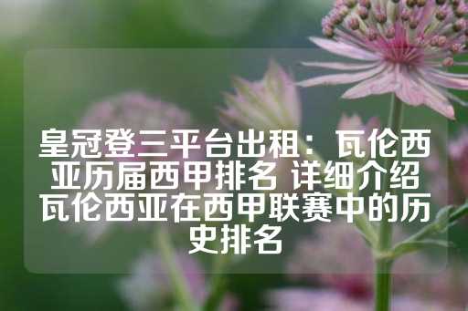 皇冠登三平台出租：瓦伦西亚历届西甲排名 详细介绍瓦伦西亚在西甲联赛中的历史排名