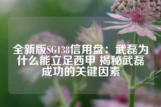 全新版SG138信用盘：武磊为什么能立足西甲 揭秘武磊成功的关键因素