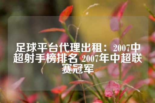 足球平台代理出租：2007中超射手榜排名 2007年中超联赛冠军