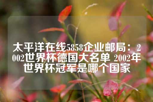 太平洋在线5858企业邮局：2002世界杯德国大名单 2002年世界杯冠军是哪个国家-第1张图片-皇冠信用盘出租