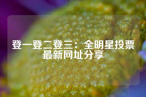 登一登二登三：全明星投票最新网址分享