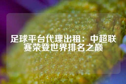 足球平台代理出租：中超联赛荣登世界排名之巅