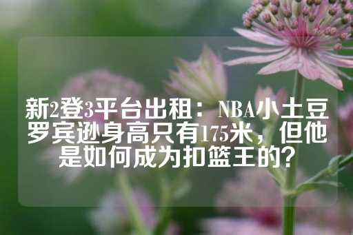 新2登3平台出租：NBA小土豆罗宾逊身高只有175米，但他是如何成为扣篮王的？