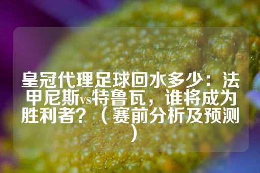 皇冠代理足球回水多少：法甲尼斯vs特鲁瓦，谁将成为胜利者？（赛前分析及预测）