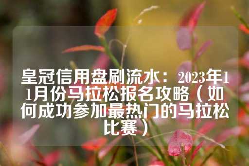 皇冠信用盘刷流水：2023年11月份马拉松报名攻略（如何成功参加最热门的马拉松比赛）