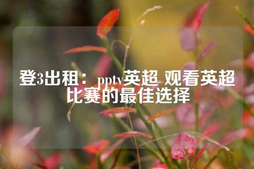 登3出租：pptv英超 观看英超比赛的最佳选择