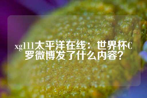 xg111太平洋在线：世界杯C罗微博发了什么内容？