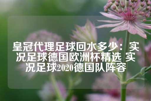 皇冠代理足球回水多少：实况足球德国欧洲杯精选 实况足球2020德国队阵容-第1张图片-皇冠信用盘出租