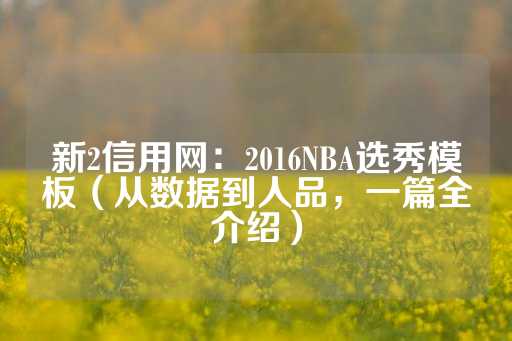 新2信用网：2016NBA选秀模板（从数据到人品，一篇全介绍）