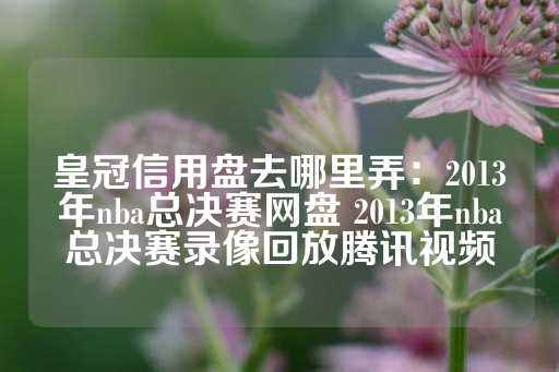 皇冠信用盘去哪里弄：2013年nba总决赛网盘 2013年nba总决赛录像回放腾讯视频