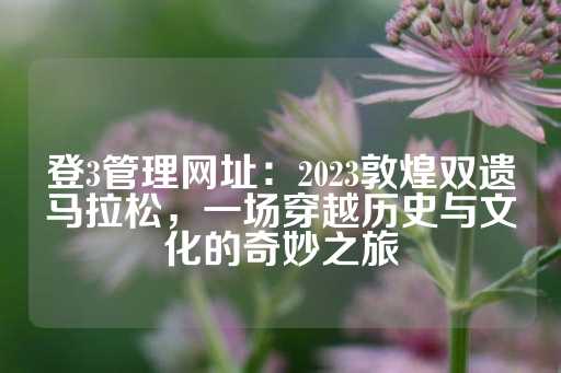 登3管理网址：2023敦煌双遗马拉松，一场穿越历史与文化的奇妙之旅