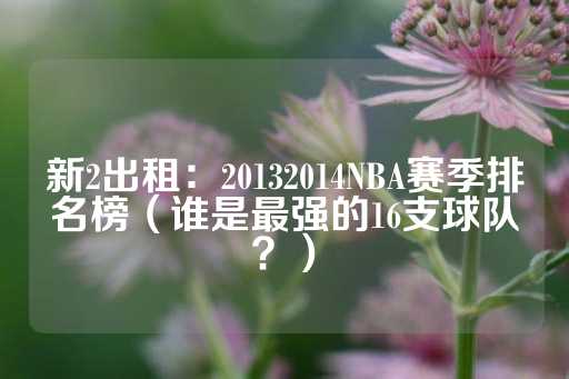 新2出租：20132014NBA赛季排名榜（谁是最强的16支球队？）