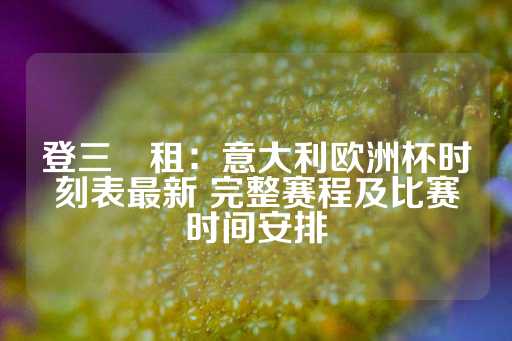 登三岀租：意大利欧洲杯时刻表最新 完整赛程及比赛时间安排-第1张图片-皇冠信用盘出租