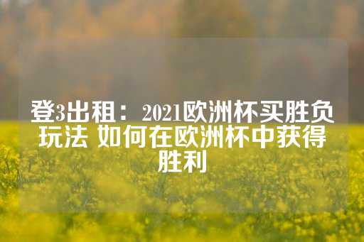 登3出租：2021欧洲杯买胜负玩法 如何在欧洲杯中获得胜利