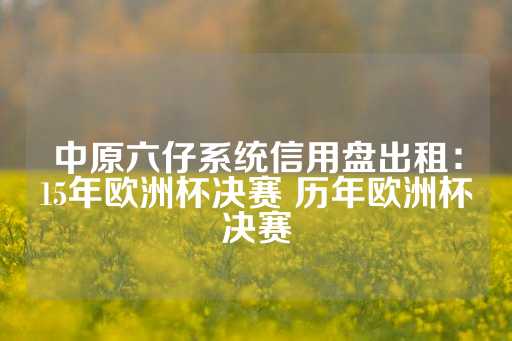 中原六仔系统信用盘出租：15年欧洲杯决赛 历年欧洲杯决赛