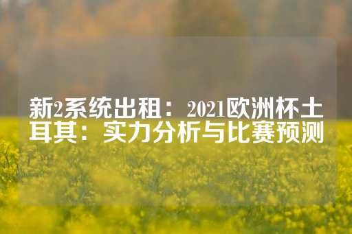 新2系统出租：2021欧洲杯土耳其：实力分析与比赛预测