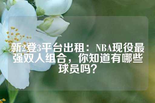 新2登3平台出租：NBA现役最强双人组合，你知道有哪些球员吗？