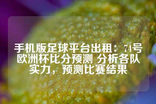 手机版足球平台出租：74号欧洲杯比分预测 分析各队实力，预测比赛结果