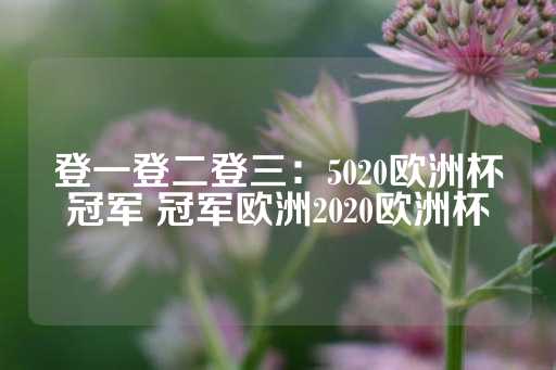 登一登二登三：5020欧洲杯冠军 冠军欧洲2020欧洲杯